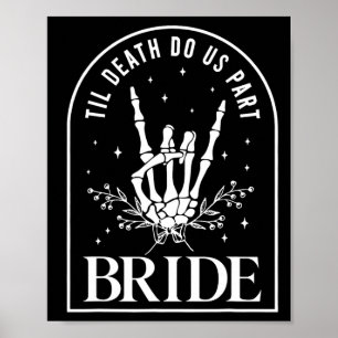 Bride Groom Skeleton Rock Hand Paare Wedding Hal Poster