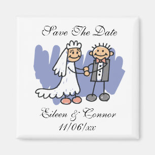 Bride Groom speichert den Individuelle Name Datums Magnet