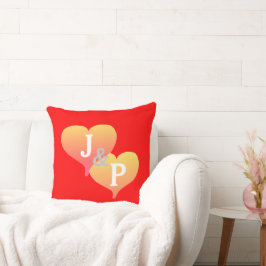 Bride Groom Sunset Hearts Red Reversible Kissen