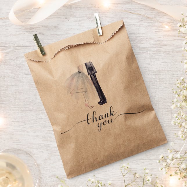 Bride & Groom Tanz Danke Tasche Geschenktütchen (Ausgeschnitten)