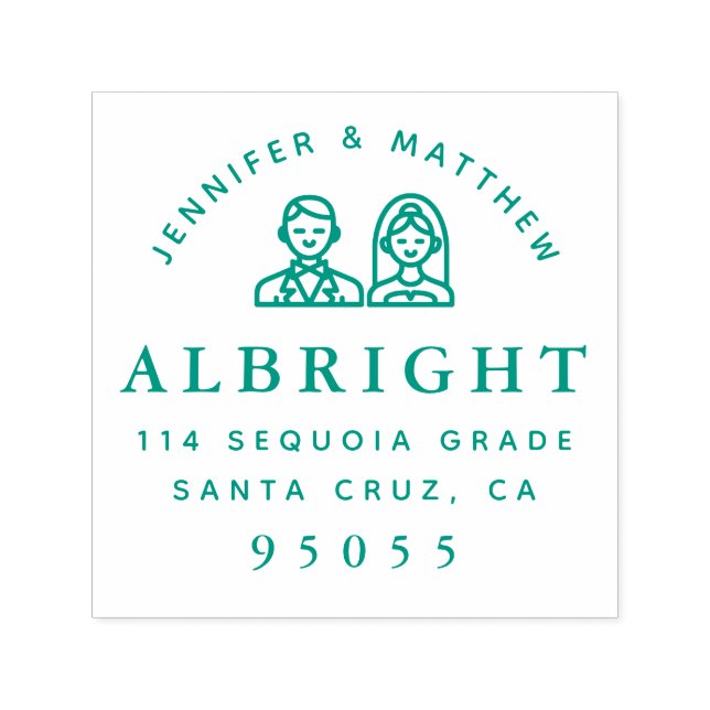 Bride & Groom The Future Mr & Mrs. Rücksendeadress Permastempel (Design)