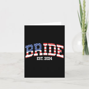 Bride Groom US Flag 4. Juli Hochzeitspaare Ma Karte