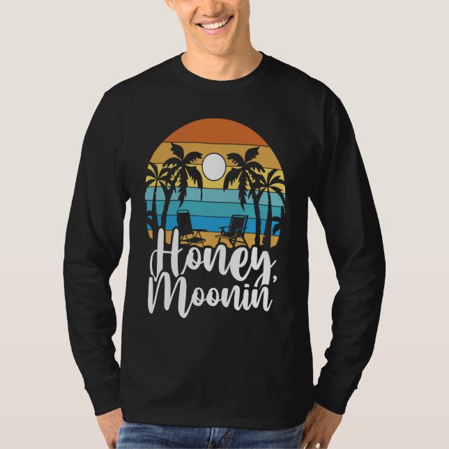 Bride Groom Vacation Newlywed Honeymoon Retro Hone T-Shirt (Vorderseite)