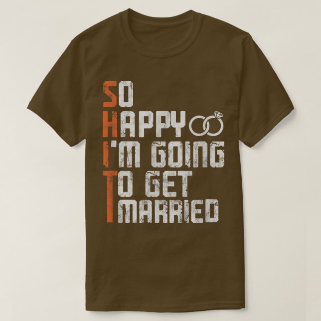 Bride Groom Verheiratet Bachelor Junggeselinnen-Ab T-Shirt (Design vorne)