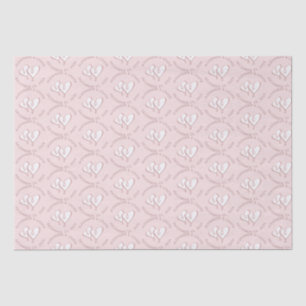Bride Groom Wedding Date Embossed Herz Seidenpapier