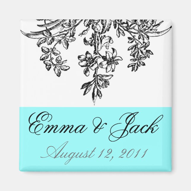 Bride & Groom Wedding Monogram Magnet (Vorne)