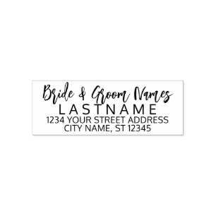 Bride Groom Wedding Name Rücksendeadresse - Skript Permastempel
