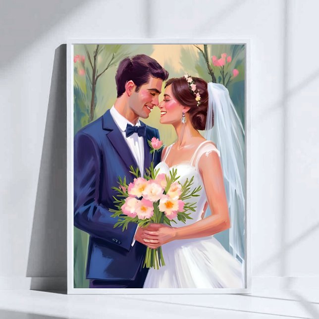 Bride & Groom | Wedding Newlyweds Watercolor Poster (Von Creator hochgeladen)