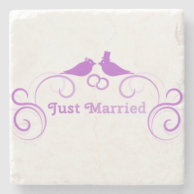 Bride Groom Wedding personalize Destiny's Steinuntersetzer (Vorderseite)