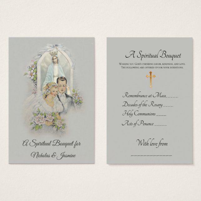 Bride & Groom Wedding Spirituelle Bouquet Heilige  (Vorne & Hinten)