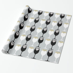 Bride & Groom Wineglasses Packpapier