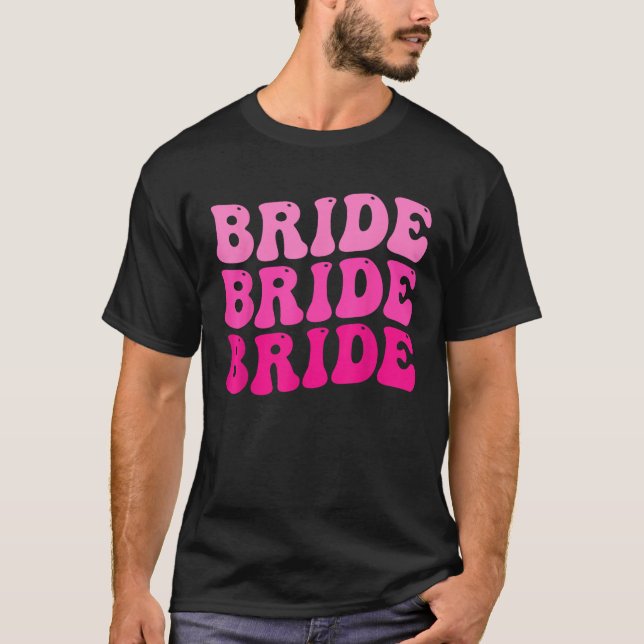 Bride Groovy Retro I Crew Matching Bachelorette T-Shirt (Vorderseite)