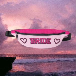 ♡ BRIDE ♡ - Hot Pink Schriftart & Top Bachelorette Bauchtasche