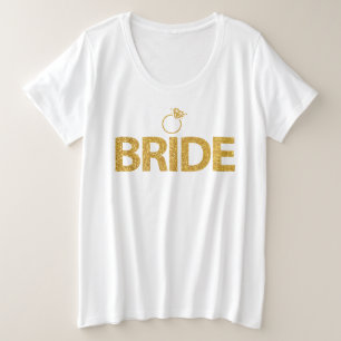 Bride Imitate Gold Sequins Plus-Size-T - Shirt