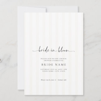 Bride in Bloom Stripe Bridal Shower Invitation Einladung
