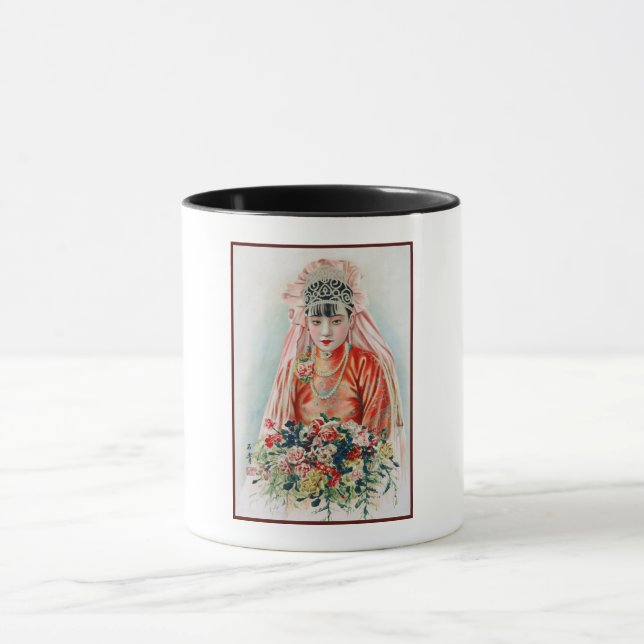 Bride in Chinese Red Wedding Shanghai Yuefenpai Tasse (Zentrum)