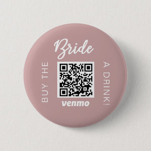 Bride kaufen ein Getränk mit QR Code Venmo Girly B Button