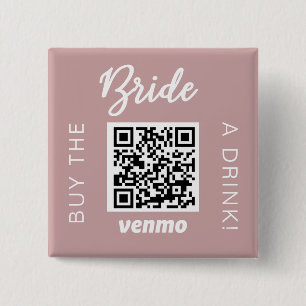 Bride kaufen ein Getränk mit QR Code Venmo Girly Button