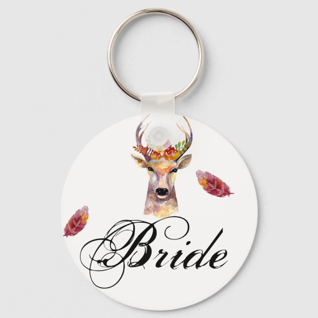 Bride Key Chain boho Reh Buck Head Browning Bohem Schlüsselanhänger (Vorderseite)