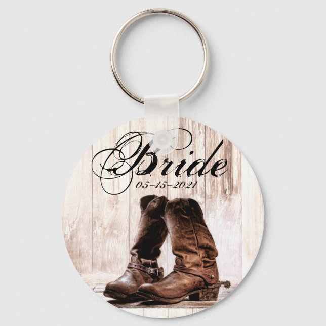Bride Key Kettenstiefel rustikaler Western tragen Schlüsselanhänger (Vorderseite)