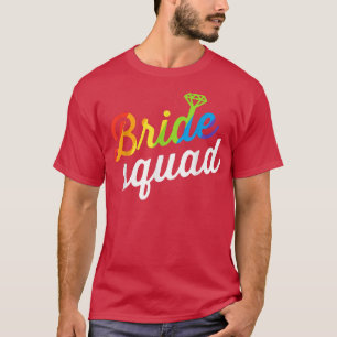 Bride LGBT Rainbow Flag Lesbischer Junggeselinnen- T-Shirt