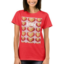 Bride Luxe Gold Red Hearts Red T - Shirt