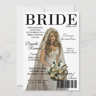 Bride Magazine Modern Bridal Shower Einladungen
