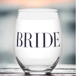 Bride Modern Personalisiert Weinglas Ohne Stiel