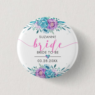 Bride Modern Typografy Boho Blume Button