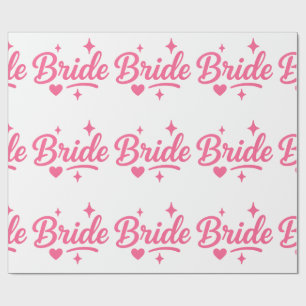 Bride Neon Pink Geschenkpapier