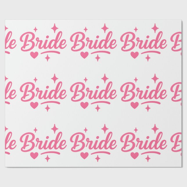 Bride Neon Pink Geschenkpapier (Flach)