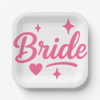 Bride Neon Pink Pappteller