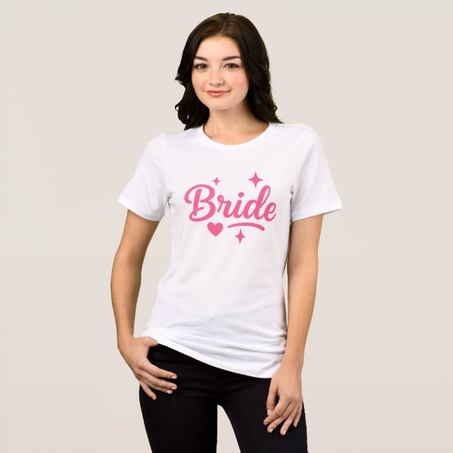 Bride Neon Pink Script Tri-Blend Shirt (Vorderseite voll)