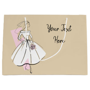 Bride-neutraler Text-Geschenktasche für Mode groß Große Geschenktüte