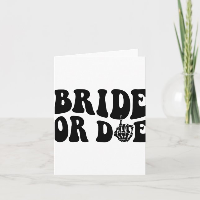 Bride oder Die Groovy Halloween Bachelorette Match Karte (Vorderseite)