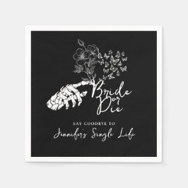 Bride or Die Floral Gothic Bachelorette Party Serviette