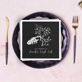 Bride or Die Floral Gothic Bachelorette Party Serviette