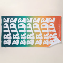 Bride Pastel Gradient Retro Custom Strandtuch