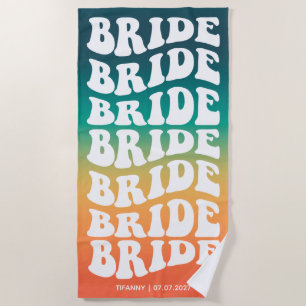 Bride Pastel Gradient Retro Custom Strandtuch