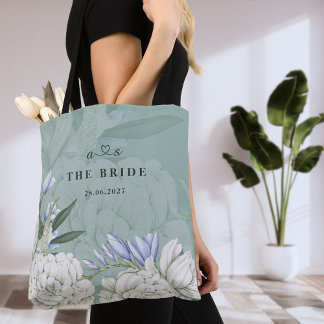 Bride Peony | Sage Green & White Botanical Wedding Tasche