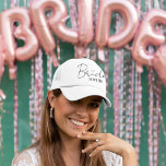 Bride Personalized Bachelorette Party Cap Truckerkappe<br><div class="desc">Celebrate the bride-to-be with this chic and fun personalized trucker hat — the perfect accessory for bachelorette parties, beach getaways, and wedding prep! Featuring a modern script "Bride" with heart detail and a customizable name, this lightweight and breathable cap keeps her stylish and sun-safe. Available in a variety of colors...</div>