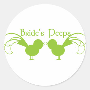 Bride-Pieps/ Grüne Runder Aufkleber