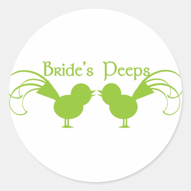 Bride-Pieps/ Grüne Runder Aufkleber (Vorderseite)