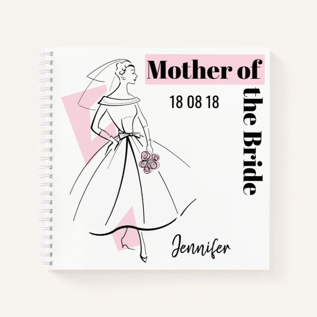 Bride Pink Bride Bride Mother Bride Notebook Platz Notizbuch (Vorderseite)