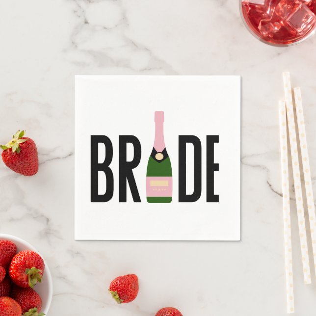 Bride Pink Champagne Bachelorette Serviette (Beispiel)