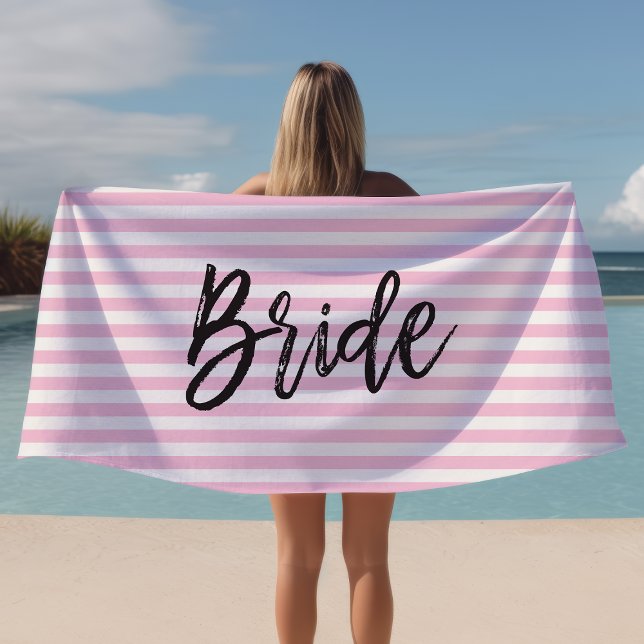 Bride Pink Streifen Strandtuch (Von Creator hochgeladen)