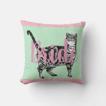 Bride Pink Tabby Katzenblume Hochzeitsdekissen Kis