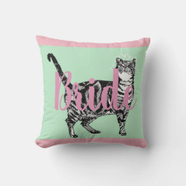 Bride Pink Tabby Katzenblume Hochzeitsdekissen Kis Kissen