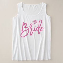 Bride Plus-Größe Tank oben rosa Diamant