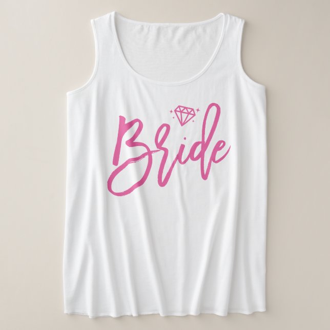 Bride Plus-Größe Tank oben rosa Diamant (Design vorne)